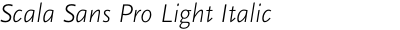 Scala Sans Pro Light Italic